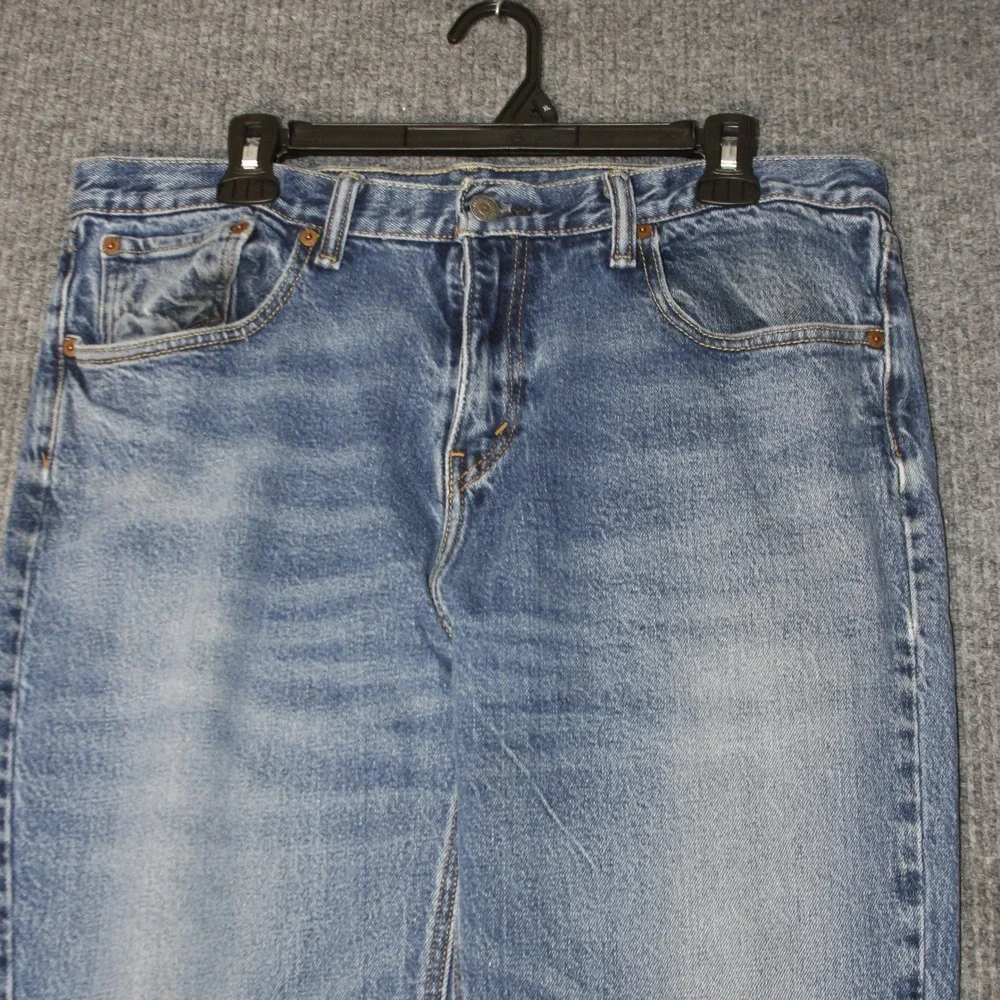 Levis 501 Straight Leg Jeans Men W34 Blue Denim Stretch Classic Casual Blank Tab
